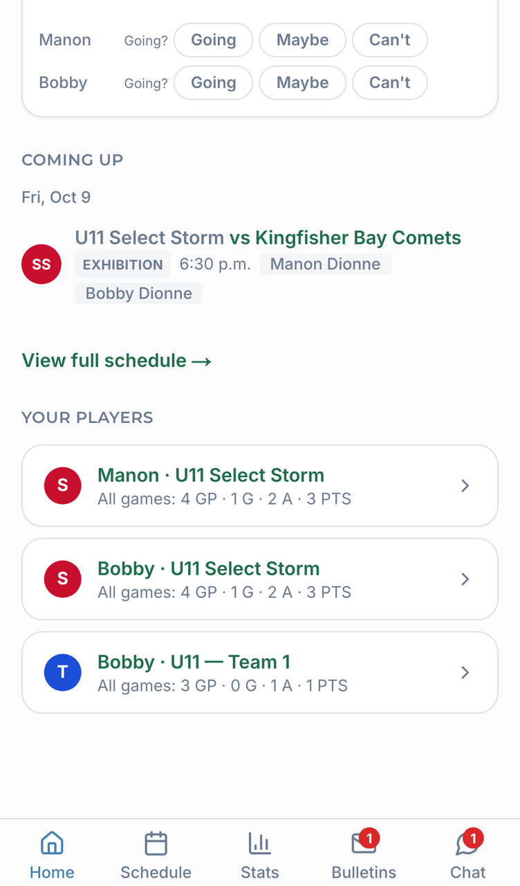 Your Home screen screenshot