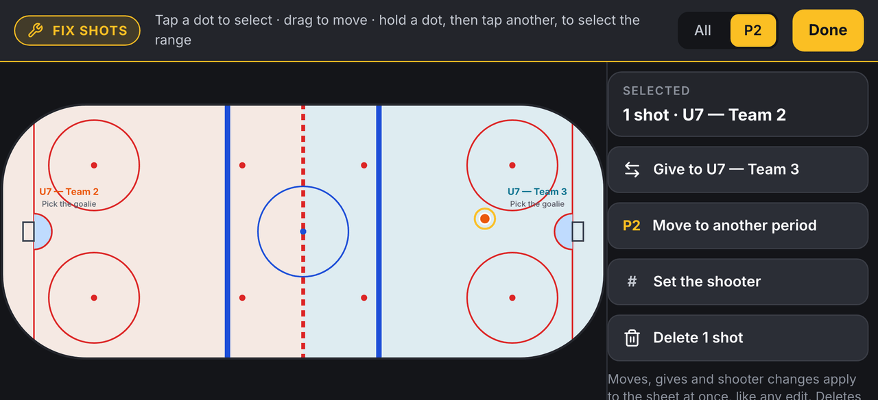 Fixing shots screenshot