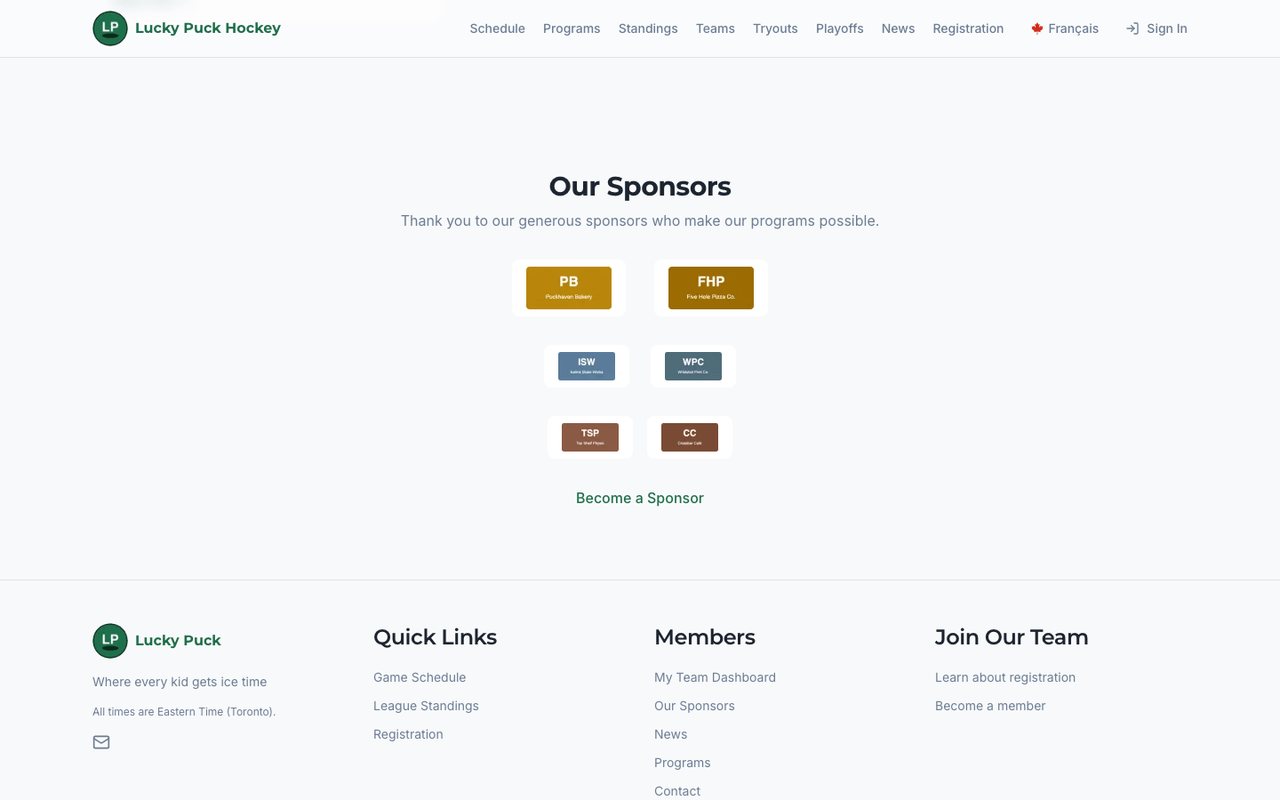 Sponsors — end-user view